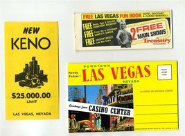 Treasury Hotel &amp; Casino Coupon Book Las Vegas Postcard Folder and Keno $... - $31.64