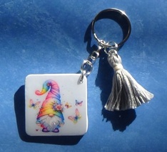 Cute Colorful Gnome - Handmade Keychain - $15.00