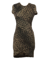 NEW Torn by Ronny Kobo Kaitlyn Pleated Cheetah Mini Dress L 6/8 $215 - $44.00