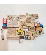 34pc Mounted Rubber Stamps For Craft Scrapbook Cards Stampin Up & Rose Punch - $19.79