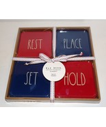 SET OF 4 RAE DUNN ARTISAN COLLECTION PATRIOTIC REST PLACE HOLD SET COAST... - £20.21 GBP