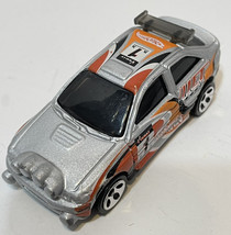 Vintage 1996 Mattel Hot Wheels Escort Rally Diecast Car Silver Orange Red - $7.78