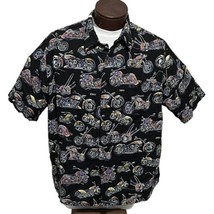 Art of Eddy Y by Reyn Spooner Motorcycle Hawaiian Shirt Short Sleeve Mens XL - £44.81 GBP