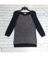 Calvin Klein Jeans Womens Sweater Medium Black Marled 3/4 Sleeve Wool Blend - £15.70 GBP