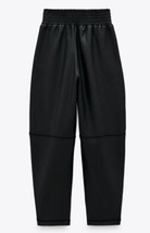 Zara Femmes Sheeny Revêtu Noir à Smocks Taille Sac en Papier Pantalon NO... - £17.11 GBP