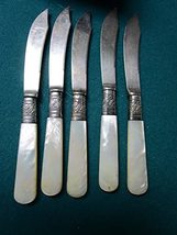 Compatible with Sterling silver and mother of pearl 5 knives, 6&quot; long[cu... - £62.28 GBP