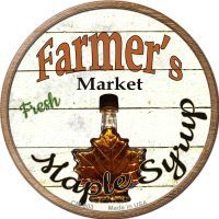 Farmers Market Maple Syrup Novelty Metal Mini Circle Magnet