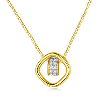 18K Gold Plated Pendant S925 Silver Necklace with Moissanite SN458 - £11.03 GBP