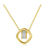 18K Gold Plated Pendant S925 Silver Necklace with Moissanite SN458 - £10.93 GBP