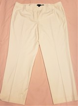 Lafayette 148 New York  Straight Leg Pants  Size-24 Beige Virgin Wool - £94.33 GBP