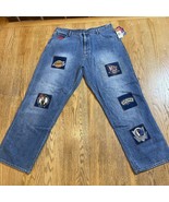 Unk Embroidered Basketball Patch Jeans NBA Team Logos Size 40 x 33 NWT V... - $120.01 CAD