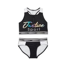 JUSTICE™ ~ Girls&#39; XS (5/6) ~ Longline Zip Bikini ~ 2 Piece Swimsuit ~ Bikini - £17.89 GBP