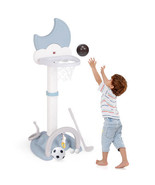 4-In-1 Kids Basketball Hoop with Moon-shaped Electronic Scoreboard and P... - $2,552.39 MXN
