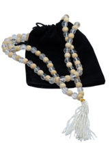 Quartz Tulsi Mala Worry Beads Genuine Holy Basil 7-8 mm Beads Yogi Yoga With Bag - £14.89 GBP