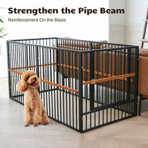 34&quot;-68&quot; Extendable Dog Fence Telescopic Dog Cage Pet Playpen w/Door Home Outdoor - £135.88 GBP