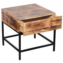 Cosmic Homes Accent Table-Natural Burnt| Functional Drawer on Wooden Glides| Sid - £299.55 GBP