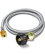 6ft Propane Regulator Hose Replacement w Gauge For Mr. Heater Big Buddy ... - $34.12