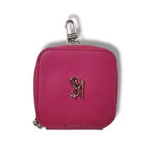 Steve Madden Coin Purse Pink Bag Charm Key Chain Metal Silver Zipper Fuc... - $9.90