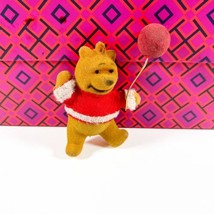 Vintage Flocked Christmas Winnie The Pooh w/Red Balloon Walt Disney Prod... - £10.11 GBP