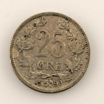 1899 Norvège 25 Ore Pièce de Monnaie (VF) Très Fin État - $877.02 MXN