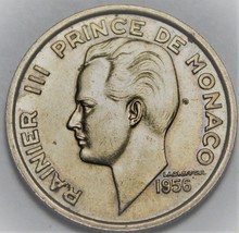 Monaco 100 Francs, 1956~RARE~500k Minted~Only Year Ever - $23.45