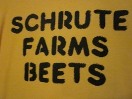 NWOT - SCHUTE FARMS BEETS from THE OFFICE Yellow Adult Size L Short Slee... - £11.77 GBP