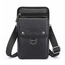 Leather Waist Pa For Men Travel Fanny Pack  Messenger Bag Male Small Belt Waist  - £42.44 GBP