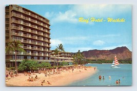 Reef Hotel Waikiki Spiaggia Honolulu Hawaii Hi Unp Cromo Cartolina J17 - £3.19 GBP