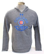 Under Armour Gray MLB Chicago Cubs Long Sleeve Hooded Hoodie Shirt Men&#39;s NWT - £46.90 GBP