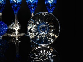 Faberge  Odessa Sky Blue  Colored Crystal Champagne Flutes  NIB image 5
