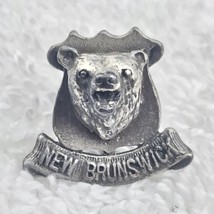 Bear Head Mount Trophy New Brunswick Pin Vintage Metal Silver Tone Canada - $12.89
