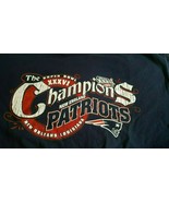 New England Patriots Super Bowl  XXXVI  NFL 2002 T-Shirt  Size XL Navy Blue - $278.18 MXN