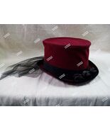 Dark Victorian Vamp Burgundy Hat Veil Steampunk Elizabethan Dickens Xmas... - $487.66 MXN