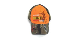 LOT  of 2 Born To Hunt Forced To Work Deer Hunting &amp; Camo Hat Baseball Cap Adj - £11.13 GBP