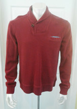 Tommy Hilfiger Cowl Neck Red Long Sleeve Men&#39;s Ribbed Sweatshirt Size Large - $12.86