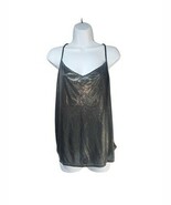 Vintage Women&#39;s Inner Most Black Gold Shimmer Tank Top Sleeveless Blouse... - $14.25
