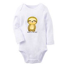 Where is The Milk Funny Bodysuits Baby Animal Sloth Romper Infant Kids Jumpsuits - £7.80 GBP+