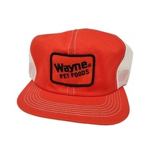 Rare Vintage 80’s WAYNE PET FOODS Patch Snapback Trucker Hat K-PRODUCTS - $19.39