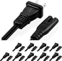 5Core Extra Long 12ft 2 Prong 10 Pack Non-Polarized AC Wall Power Cable  - £19.57 GBP