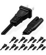 5Core Extra Long 12ft 2 Prong 10 Pack Non-Polarized AC Wall Power Cable  - £19.21 GBP