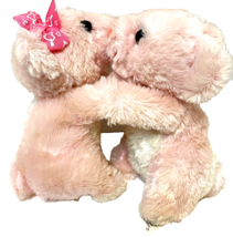 Rare VTG Dan Dee Collectors Choice Mini Plush Kissing Pigs Talking Smooching 5&quot; - £16.90 GBP