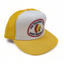 Snap-Back  Truckers Hat Trading Post Sioux Narrows Ontario Patch Cap Yellow - $15.68