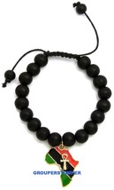 Africa Metal Assorted Pendants On Wood Bead Adjustable Macrame Bracelet   - $12.99
