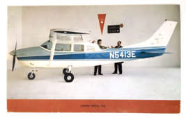 Vintage 1962 Cessna Model 210 Unposted Dealer&#39;s Promotional Postcard - $7.00