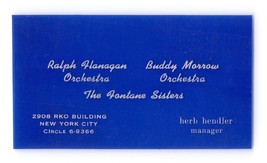 Ralph Flanagan Orchestra Fontane Sisters Vtg Blue Cellophane Business Ca... - £16.03 GBP