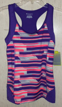 NWT WOMENS TEK GEAR Wicking PURPLE STRIPE KNIT TANK TOP W/ SHELF BRA   S... - £20.09 GBP