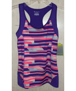 NWT WOMENS TEK GEAR Wicking PURPLE STRIPE KNIT TANK TOP W/ SHELF BRA   S... - €21,88 EUR