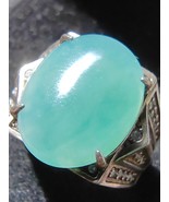 Icy Ice Light Green 100% Natural Burma Jadeite Jade Ring # 925 Sterling ... - €955,27 EUR