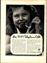1937 vintage bell telephone system print ad, her first telephone call e2 - $24.11