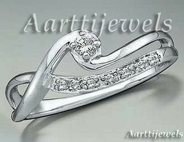 0.25ct Diamond 14k White Gold Beautiful Designer Ring For My valentine FJ EHS - £568.17 GBP